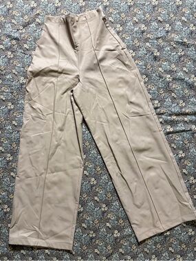 Ripley Rader High-Rise Wide Leg Vegan Leather Pants in Light Taupe